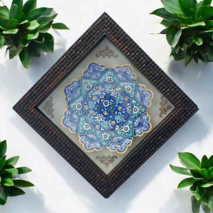 بشقاب میناکاری دیوارکوب 16 سانتی|کد DK691 - تصویر 2