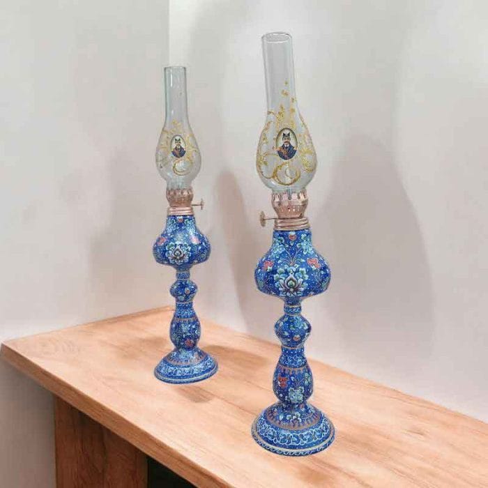 ست چراغ نفتی میناکاری کد ST725 - تصویر 2