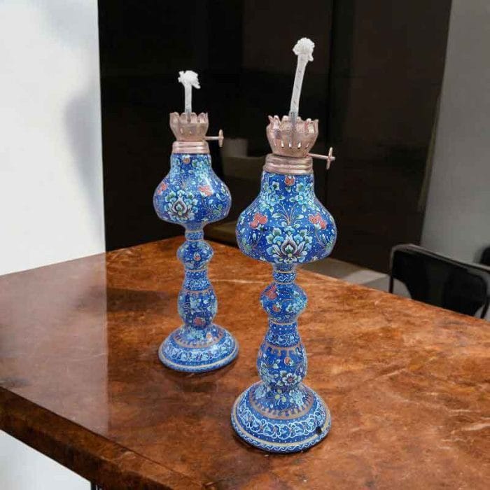 ست چراغ نفتی میناکاری کد ST725 - تصویر 3