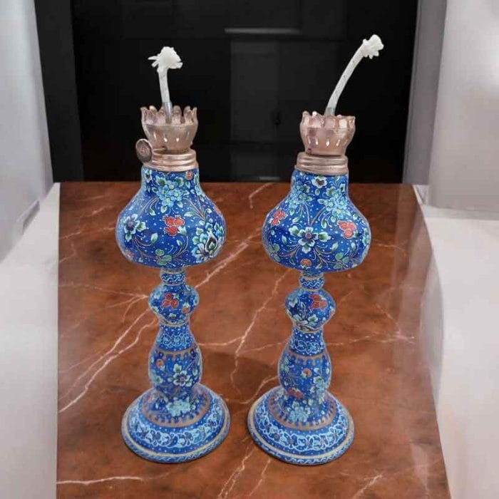ست چراغ نفتی میناکاری کد ST725 - تصویر 4