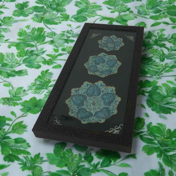 قاب میناکاری دیوارکوب سری 3 تایی با قاب PVC کد DK749 - تصویر 2