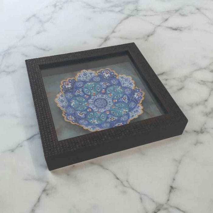 بشقاب میناکاری 20 سانتی با قاب PVC|کد DK776 - تصویر 2