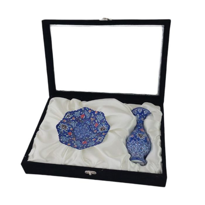 گلدان و بشقاب میناکاری کد GD807 - تصویر 2