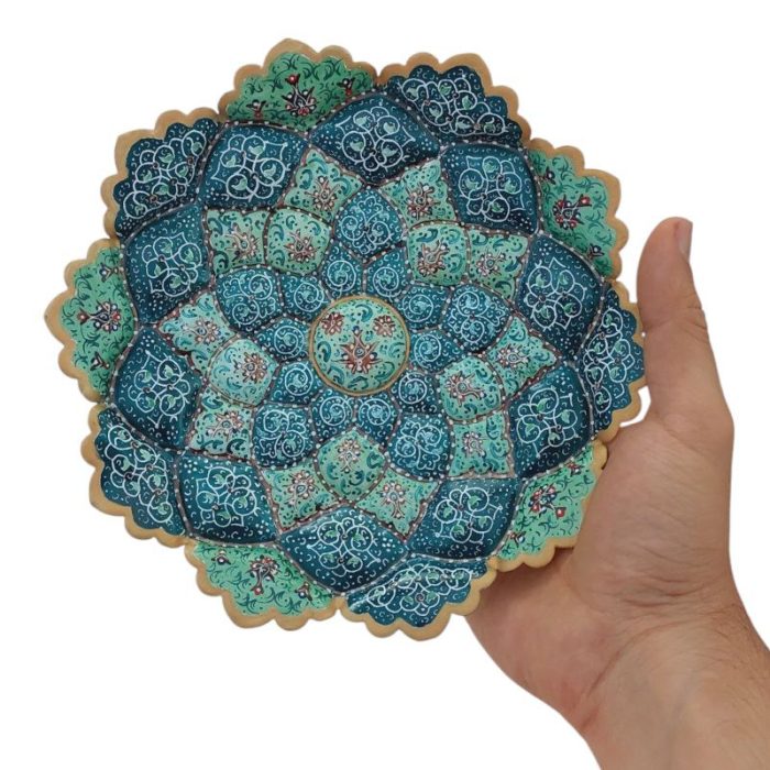 بشقاب میناکاری دیوارکوب 20 سانتی کد DK839 - تصویر 2