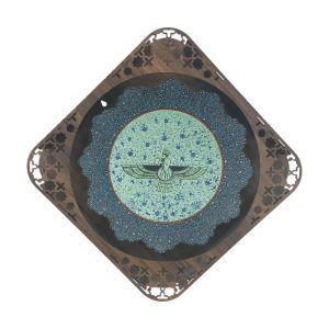 بشقاب میناکاری 25 سانتی طرح فروهر