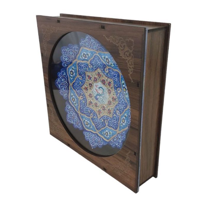 بشقاب میناکاری دیوارکوب 16 سانتی|کد DK16204 - تصویر 2