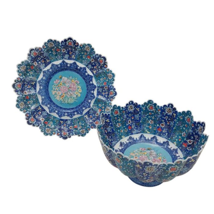 کاسه و بشقاب میناکاری کد 1ZP32 - تصویر 2