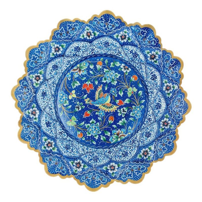 بشقاب میناکاری دیوارکوب 20 سانتی کد 1DK66 - تصویر 3