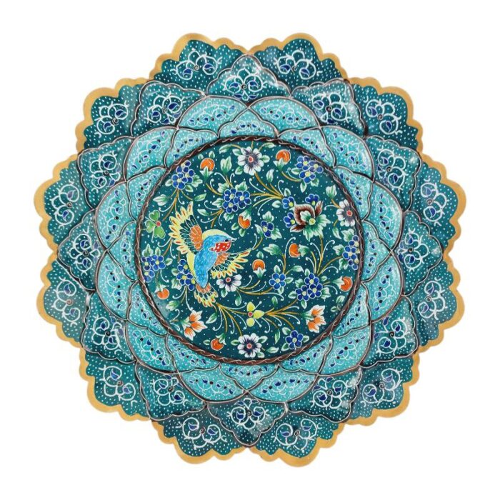 بشقاب میناکاری دیوارکوب 20 سانتی کد 1DK67 - تصویر 3