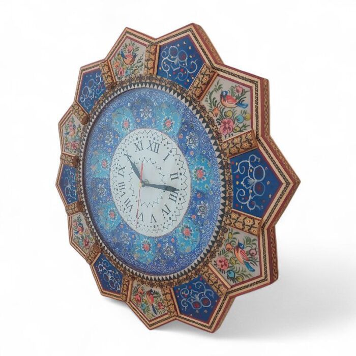 ِساعت میناکاری دیوارکوب همراه با قاب خاتم کاری کد 1DK85 - تصویر 2