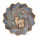 بشقاب میناکاری دیوارکوب 30 سانتی با قاب جیر کد 1DK87 - تصویر 4