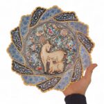 بشقاب میناکاری دیوارکوب 30 سانتی با قاب جیر کد 1DK87 - تصویر 5