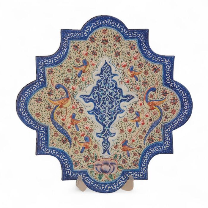 بشقاب میناکاری دیوارکوب 30 سانتی با قاب جیر کد 1DK88 - تصویر 4