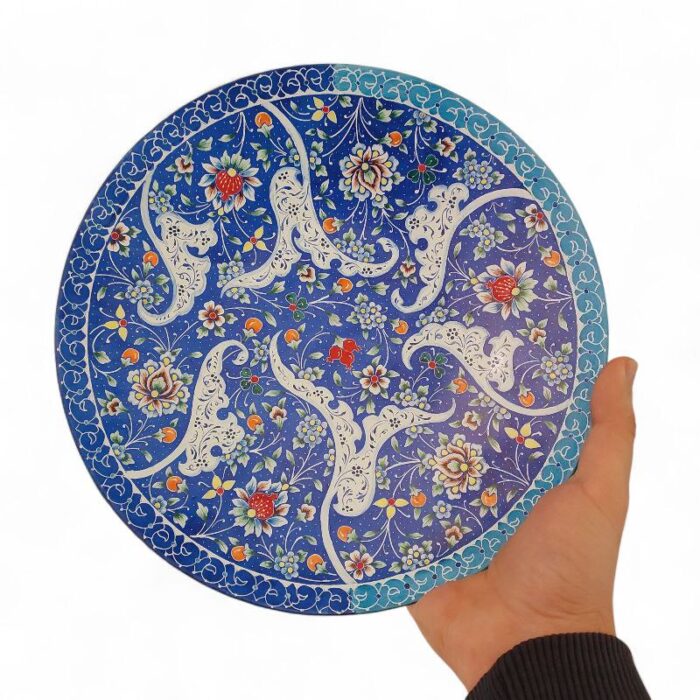 بشقاب میناکاری دیوارکوب 25 سانتی کد 1DK94 - تصویر 2