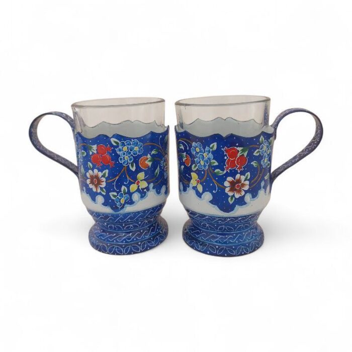 سرویس 7 پارچه 6 نفره چای خوری میناکاری کد 1ZP98 - تصویر 4