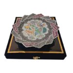 بشقاب میناکاری دیوارکوب 30 سانتی با قاب جیر کد 1DK97 - تصویر 3