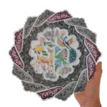 بشقاب میناکاری دیوارکوب 30 سانتی با قاب جیر کد 1DK97 - تصویر 2