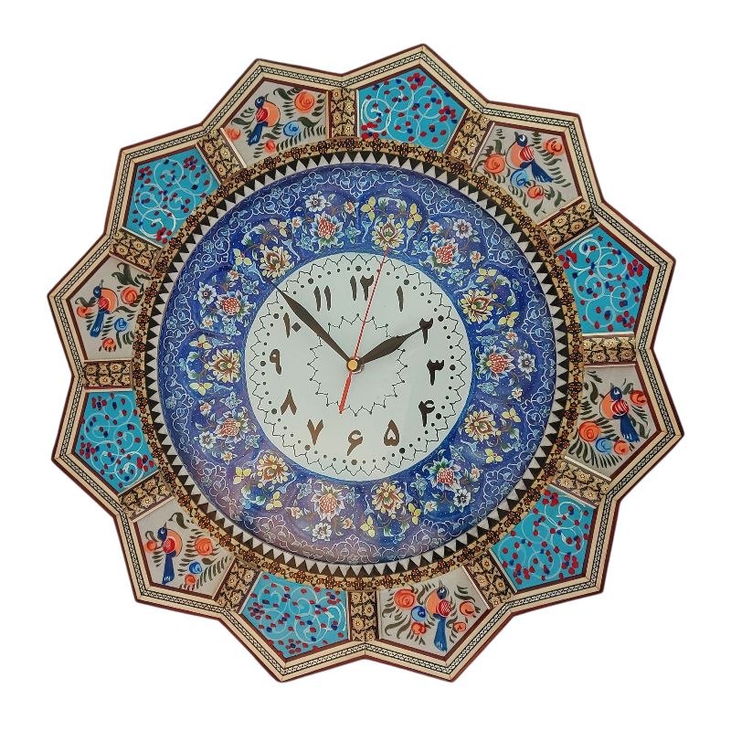 ساعت میناکاری دیوارکوب همراه با قاب خاتم کد 1DK159
